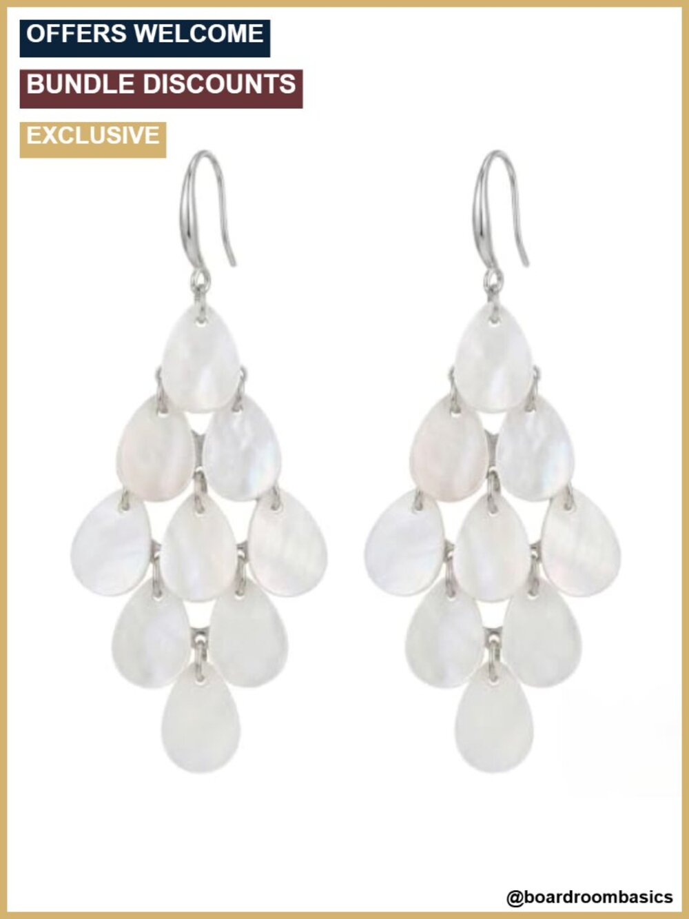 Natural Shell Tassel Earrings Long Layered Water Drop for Women